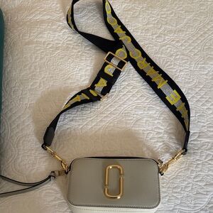 Marc Jacobs Cream Crossbody Bag with Gold Accents